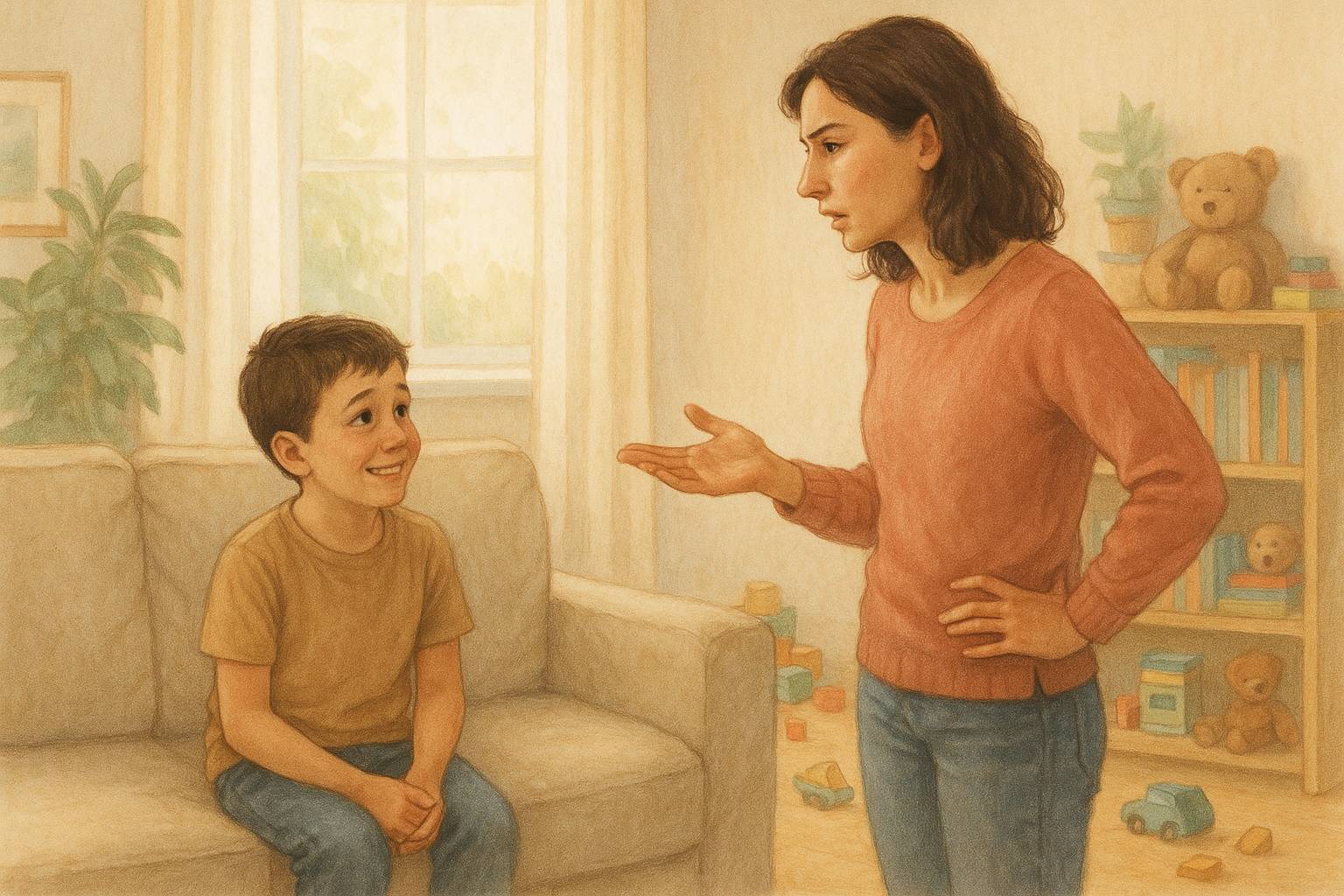Mi hijo se ríe cuando le regaño: qué significa y cómo responder
